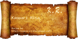 Kaspari Rita névjegykártya