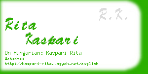 rita kaspari business card